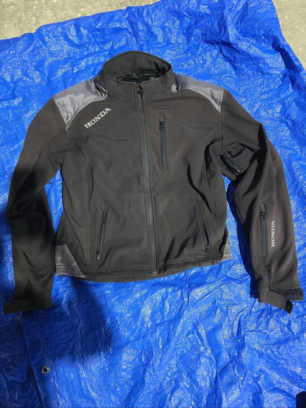 Genuine Honda Branded Black/Gray Textile Motorcycle Jacket Size M